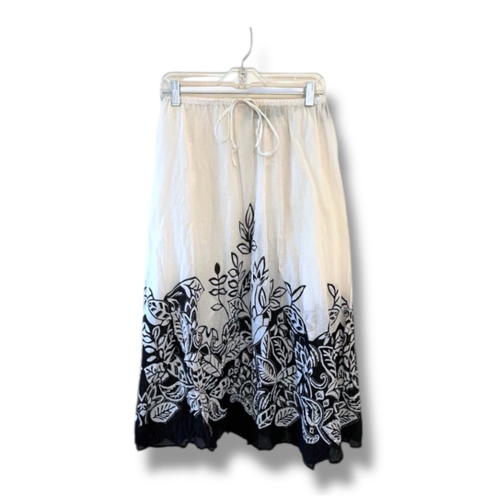 AVENUE black white silver sequin Maxi skirt SZ 18/20 NWT